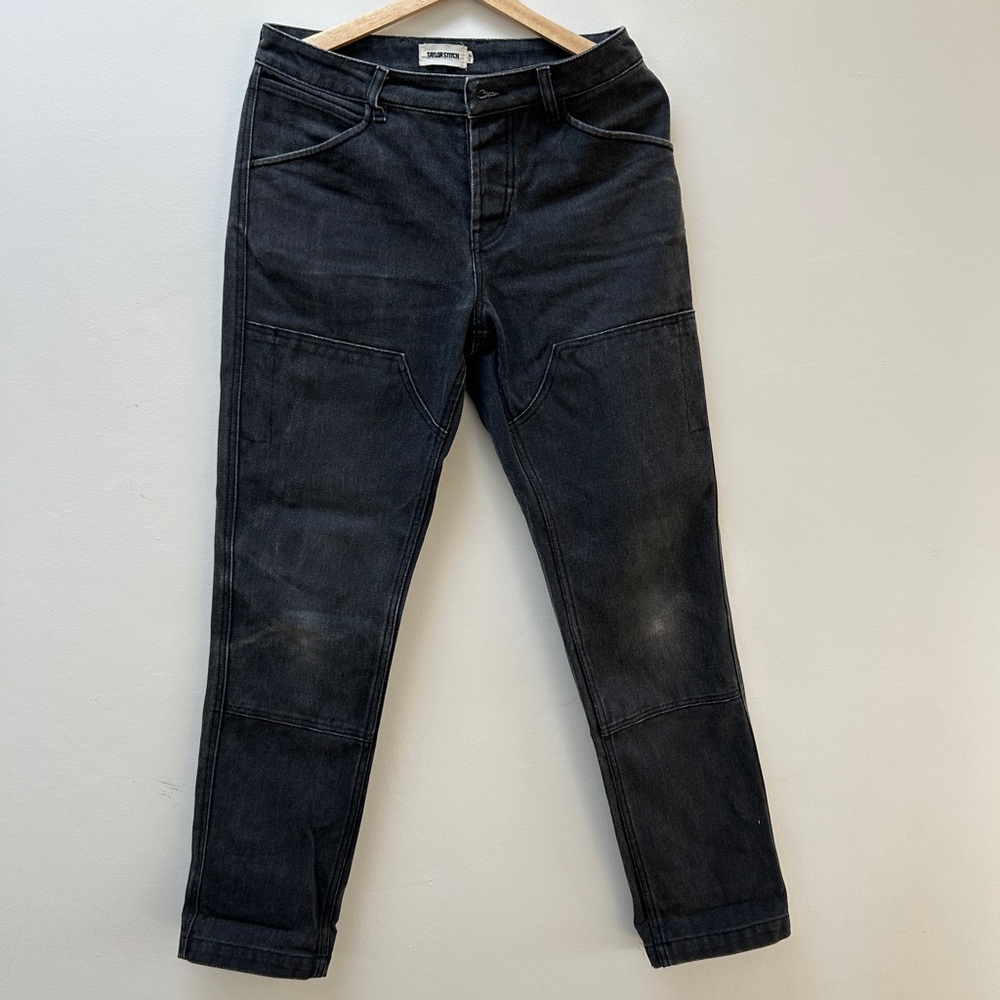 Taylor Stitch Chore Pants in Coal Chipped Canvas
